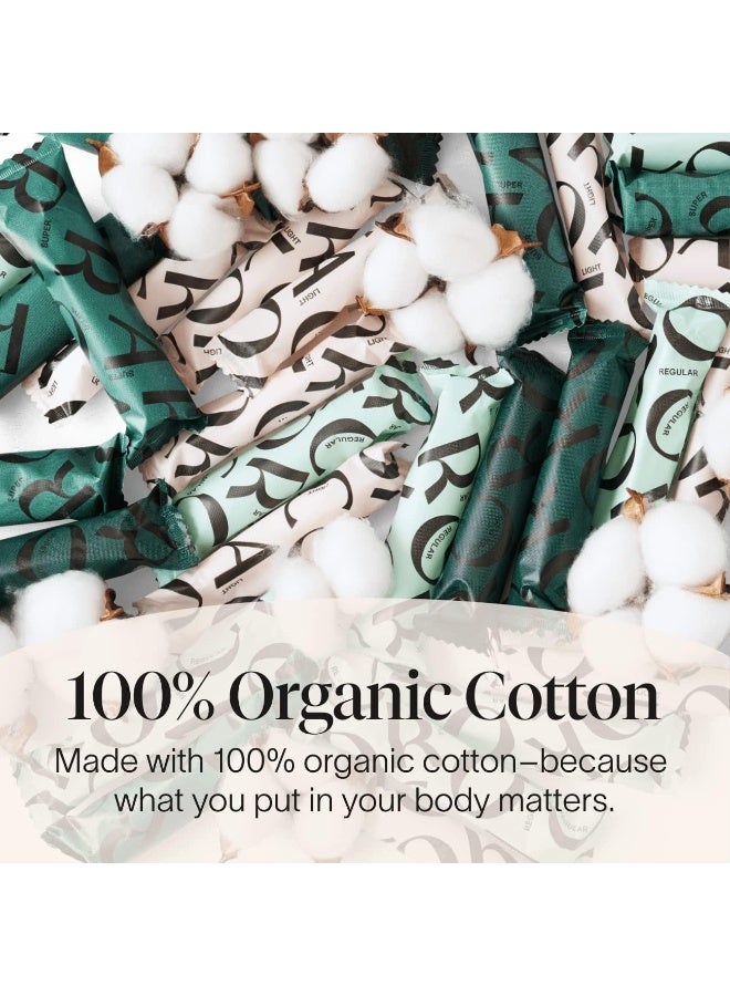 Cora Organic Applicator Tampons | Super Absorbency | 100% Organic Cotton, Unscented, Plant-Based Compact Applicator | Leak Protection, Easy Insertion, Non-Toxic | 36 Count x 2 Packs (72 Count Total) - Image 3
